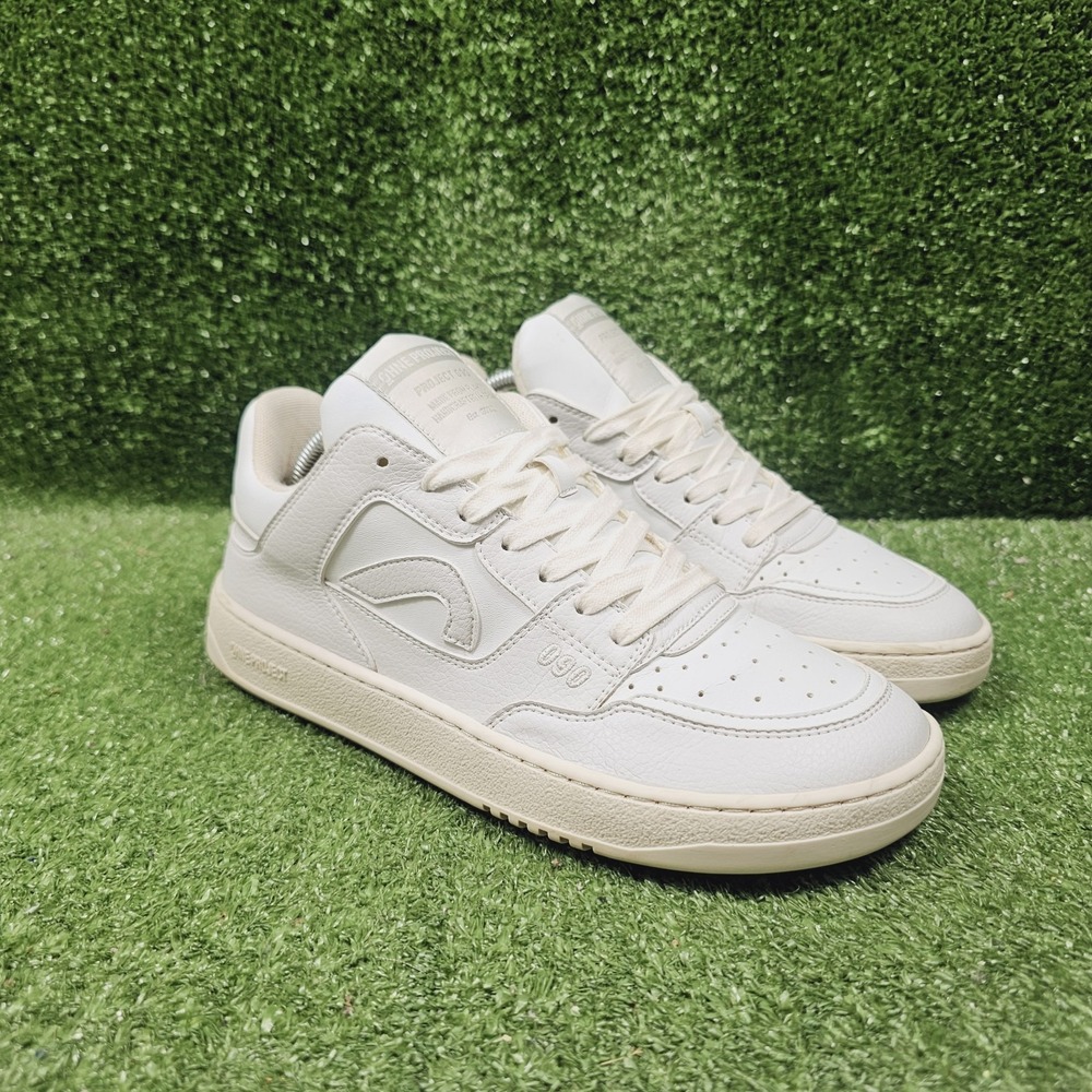 OHNE Project 090 Triple White Leather Barefoot Minimalist Sneakers EU 41 US 8